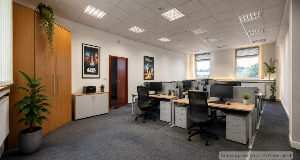 Przestronne biuro do wynajęcia – 64 m², Teofilów
