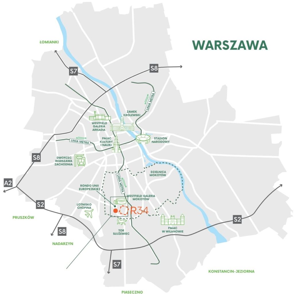 biurowiec R34 ul. Rzymowskiego 34- mapa okolicy
